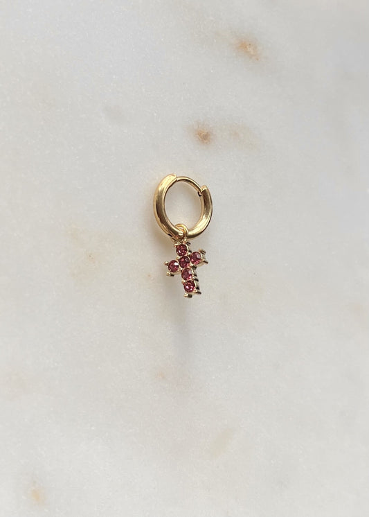 Piercing croix stressée ROSE