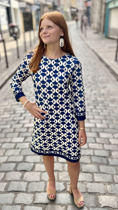 Robe courte à motifs NAVY