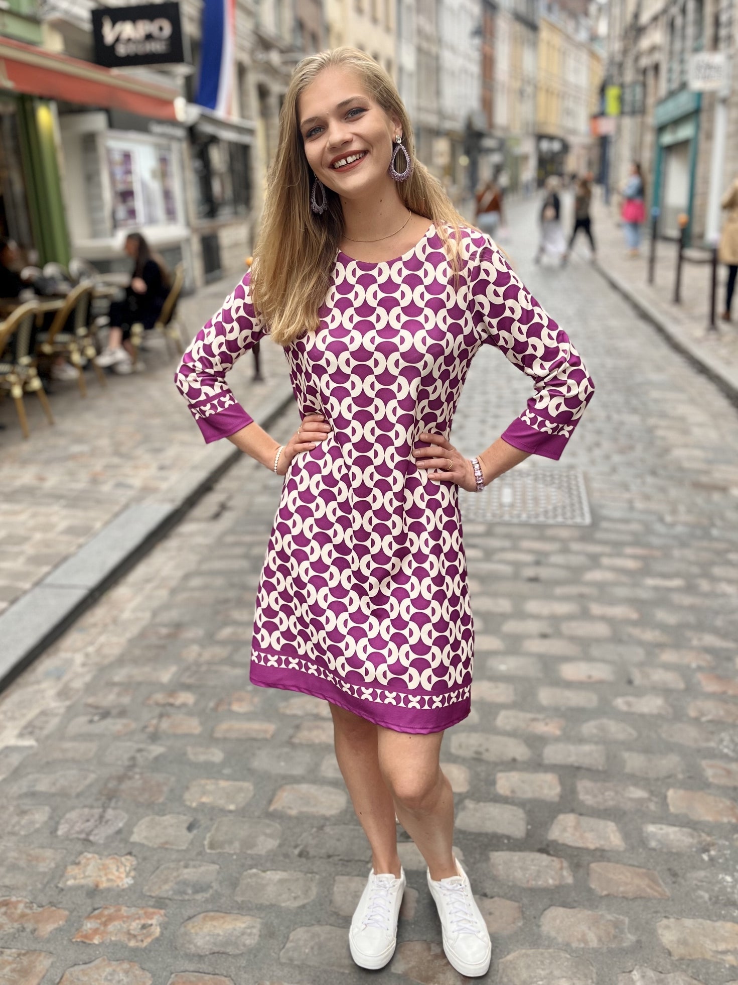 Robe courte à motifs PRUNE