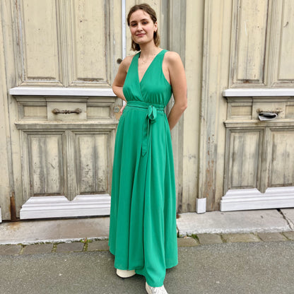 Robe longue dos nu VERT