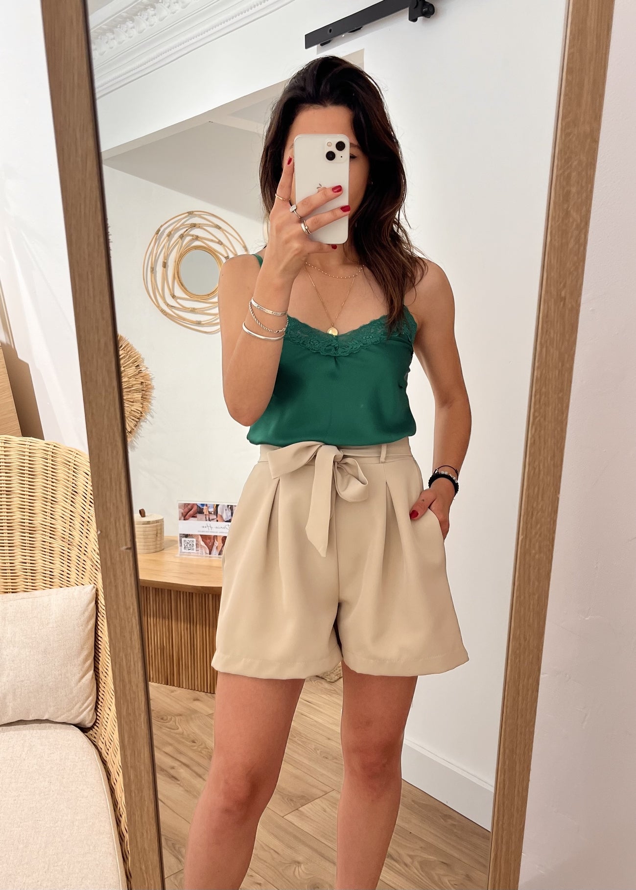 Short de tailleur tina BEIGE