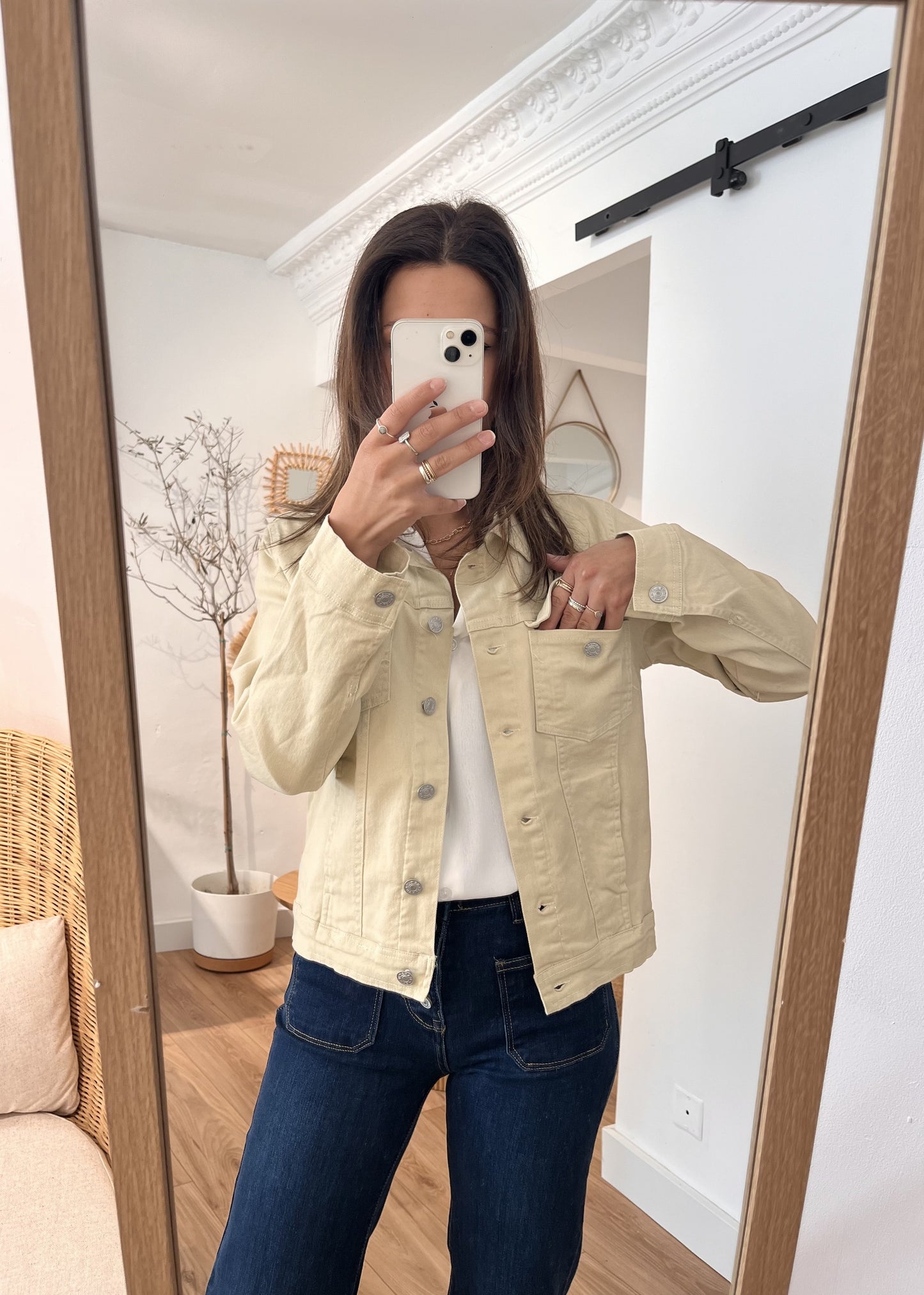 Veste en toile Haut BEIGE