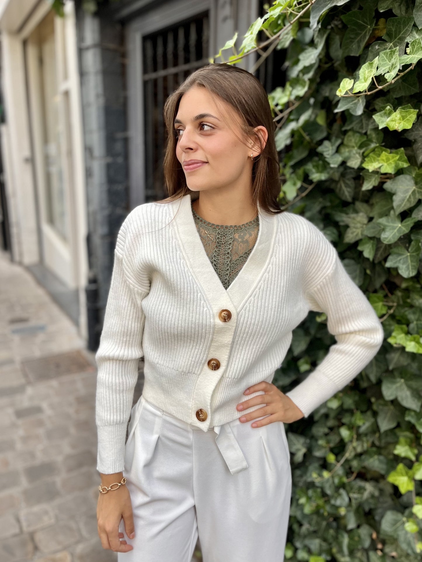 Gilet avec des boutons BLANC