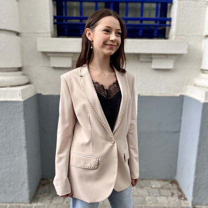 Veste de blazer clouté BEIGE